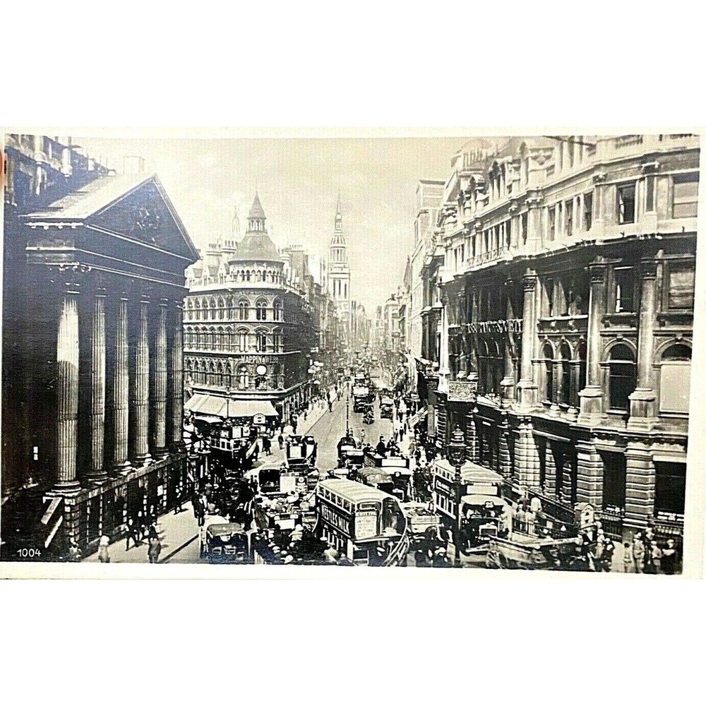 RPPC Postcard Piccadilly London Street Scene 1912 Cheapside Mansion House Photo